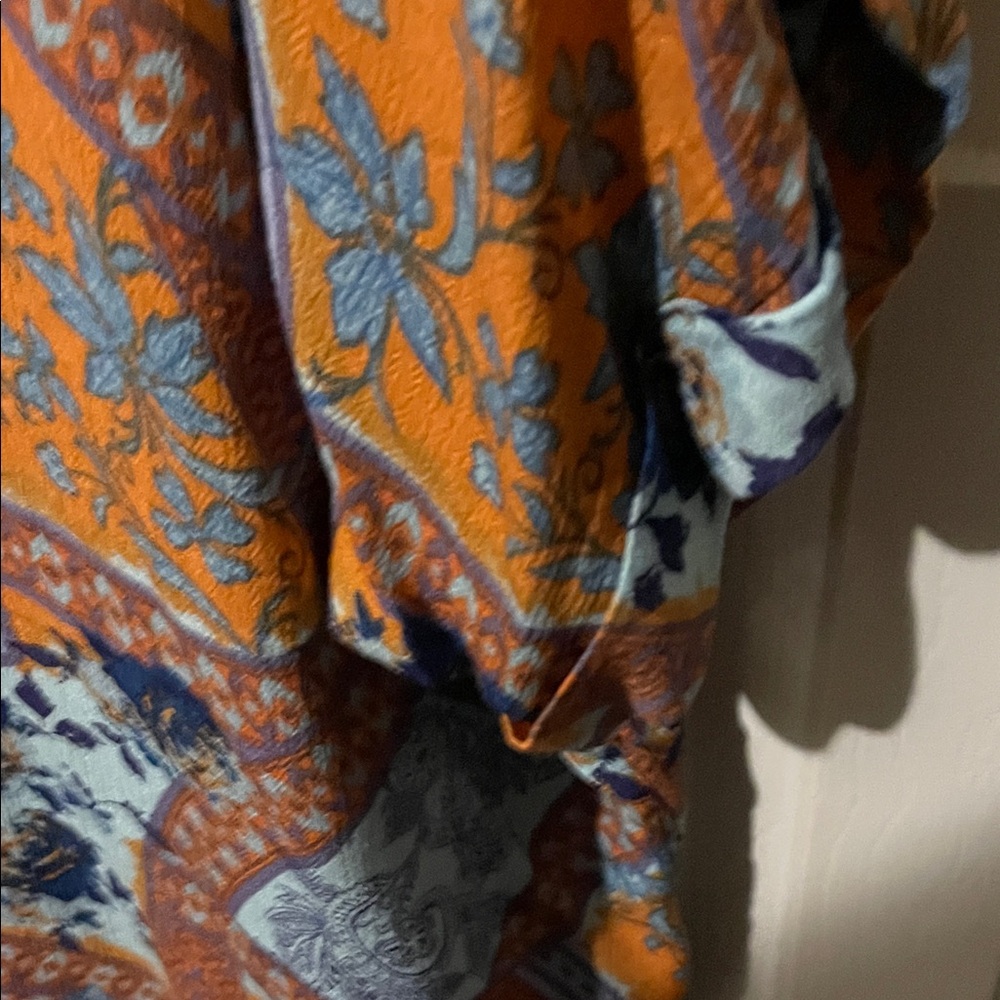 Bohemian Patchwork Blouse in Orange and Blue - Picture 7 of 9